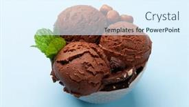  Presentation with chocolate nuts - Theme with chocolate-ice-cream-with-nuts background and a sky blue colored foreground