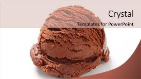  Presentation with chocolate ice cream - Presentation theme featuring chocolate ice cream background and a coral colored foreground