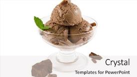  Presentation with chocolate ice cream - PPT theme with  background and a  colored foreground