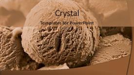  Presentation with chocolate ice cream - Amazing slides having chocolate ice cream backdrop and a coral colored foreground