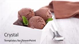  Presentation with chocolate ice cream - PPT theme consisting of chocolate ice cream background and a white colored foreground