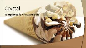  Presentation with ice cream cone - PPT layouts consisting of chocolate ice cream background and a lemonade colored foreground
