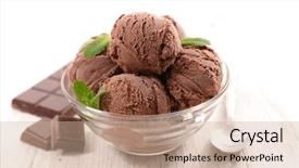  Presentation with chocolate ice cream - Colorful presentation design enhanced with chocolate ice cream backdrop and a soft green colored foreground