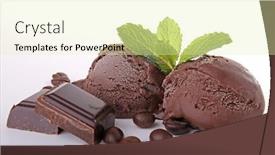  Presentation with chocolate ice cream - Beautiful theme featuring chocolate ice cream backdrop and a soft green colored foreground