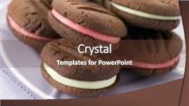  Presentation with chocolate biscuits - Presentation design having biscuits filled with peppermint cream background and a tawny brown colored foreground