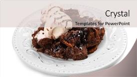  Presentation with ice cream cake - PPT theme consisting of chocolate-lava-cake-with-ice background and a lemonade colored foreground