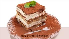  Presentation with tiramisu - Cool new presentation theme with chocolate layer - slice of self-made italian tiramisu backdrop and a red colored foreground