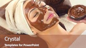  Presentation with face massage spa skin - Presentation with chocolate luxury spa facial mask background and a red colored foreground