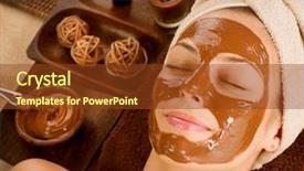  Presentation with face massage spa skin - Slide set consisting of chocolate mask facial spa chocolate background and a tawny brown colored foreground