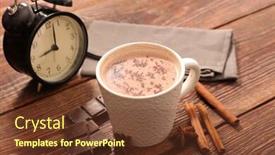  Presentation with chocolate milk - Amazing theme having chocolate milk and alarm backdrop and a tawny brown colored foreground