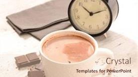  Presentation with chocolate milk - Beautiful PPT theme featuring chocolate milk and alarm backdrop and a lemonade colored foreground