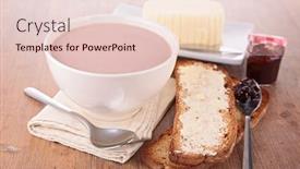  Presentation with chocolate milk - Presentation theme enhanced with chocolate milk and bread background and a lemonade colored foreground