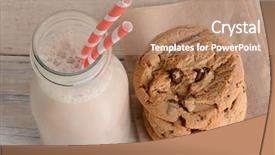  Presentation with chocolate milk - PPT layouts having chocolate milk and cookies shot background and a coral colored foreground