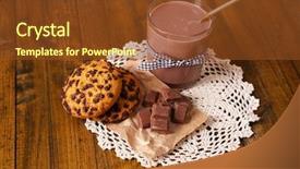  Presentation with chocolate milk - Cool new slides with chocolate milk in glass backdrop and a tawny brown colored foreground