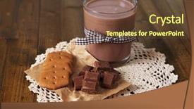  Presentation with chocolate milk - Theme enhanced with chocolate milk in glass background and a tawny brown colored foreground