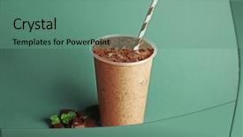  Presentation with milkshake - Beautiful slides featuring tasty chocolate milkshake in plastic backdrop and a seafoam green colored foreground