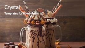 Presentation with chocolate ice cream - Audience pleasing presentation theme consisting of chocolate milkshake with ice cream backdrop and a violet colored foreground