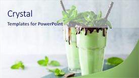  Presentation with milkshake - PPT layouts having chocolate milkshake with ice cream background and a sky blue colored foreground