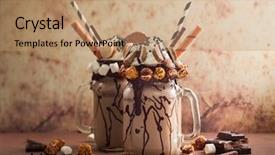  Presentation with mason jar - Presentation theme enhanced with chocolate milkshake with ice cream background and a coral colored foreground