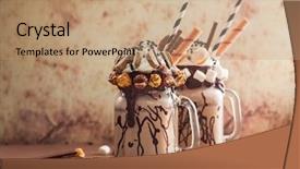  Presentation with waffles - Amazing slide deck having chocolate milkshake with ice cream backdrop and a coral colored foreground