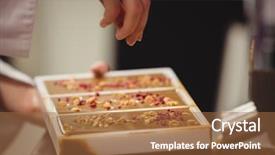  Presentation with charlie and the chocolate factory - Cool new presentation theme with chocolate mould in factory backdrop and a tawny brown colored foreground