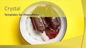  Presentation with food ice - Amazing presentation design having chocolate-mousse-dessert-top-view backdrop and a yellow colored foreground