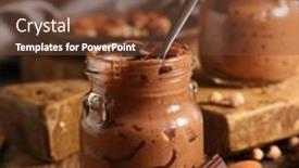  Presentation with vegan - Slide set enhanced with chocolate-mousse-vegan-homemade-chocolate background and a tawny brown colored foreground