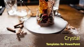  Presentation with biscuit coffee - Cool new PPT layouts with chocolate-mousse-with-coffee-liquor backdrop and a tawny brown colored foreground