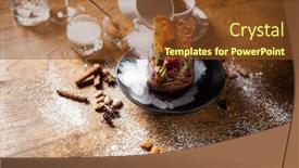  Presentation with biscuit coffee - Audience pleasing PPT theme consisting of chocolate-mousse-with-coffee-liquor backdrop and a tawny brown colored foreground