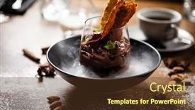  Presentation with biscuit coffee - Slide deck enhanced with chocolate-mousse-with-coffee-liquor background and a tawny brown colored foreground