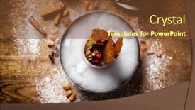  Presentation with biscuit coffee - Theme featuring chocolate-mousse-with-coffee-liquor background and a tawny brown colored foreground