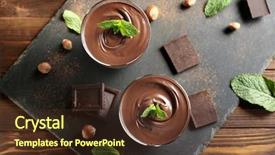  Presentation with slate - Theme with chocolate mousse with mint background and a tawny brown colored foreground