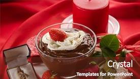  Presentation with chocolate dessert - Colorful presentation theme enhanced with chocolate mousse with red roses backdrop and a  colored foreground