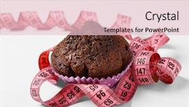  Presentation with muffin - Amazing presentation having chocolate muffin with centimeter on white background backdrop and a lemonade colored foreground