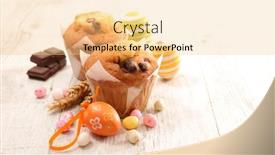  Presentation with candy cane - Slides having chocolate-muffin-with-easter-egg background and a lemonade colored foreground