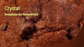  Presentation with muffin - Colorful PPT theme enhanced with chocolate muffin backdrop and a tawny brown colored foreground