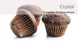  Presentation with muffins - Slides having chocolate-muffins-sweet-dark-cupcakes background and a light gray colored foreground