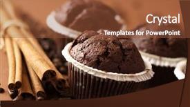  Presentation with muffins - Slides featuring chocolate muffins background and a  colored foreground