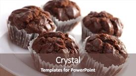  Presentation with muffins - PPT theme consisting of chocolate muffins background and a tawny brown colored foreground