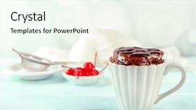  Presentation with food truck cake ice cream - Presentation theme with chocolate mug cake with cream background and a sky blue colored foreground