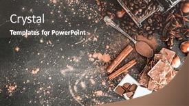  Presentation with chocolate nuts - Amazing presentation design having chocolate-nuts-spices backdrop and a dark gray colored foreground