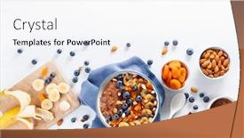  Presentation with chocolate nuts - Audience pleasing presentation theme consisting of chocolate-oatmeal-porridge-with-blueberry backdrop and a white colored foreground