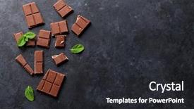  Presentation with dark space - Slide set enhanced with chocolate on dark stone background background and a dark gray colored foreground