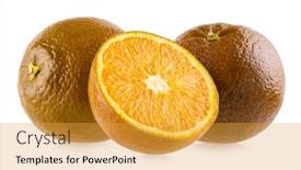  Presentation with orange fruit - Slide set enhanced with chocolate-orange-fruit-isolated background and a gold colored foreground