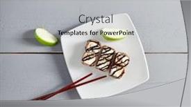  Presentation with condensed milk - Cool new presentation with chocolate-pancake-in-ceramic-white backdrop and a light gray colored foreground