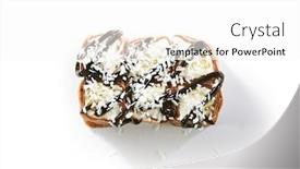  Presentation with condensed milk - PPT theme enhanced with chocolate-pancake-with-kiwi-coconut background and a white colored foreground