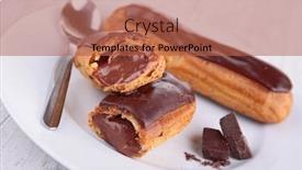  Presentation with chocolate - Cool new presentation design with chocolate pastry backdrop and a red colored foreground