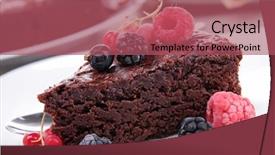  Presentation with berries - Slide deck featuring chocolate pie and berries background and a violet colored foreground