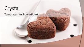  Presentation with valentine - PPT layouts with chocolate pie for valentine's day background and a sky blue colored foreground