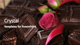  Presentation with roses - Amazing PPT layouts having chocolate pieces and roses close backdrop and a  colored foreground